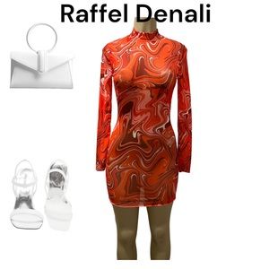 Sheer orange dress from Raffel Denali